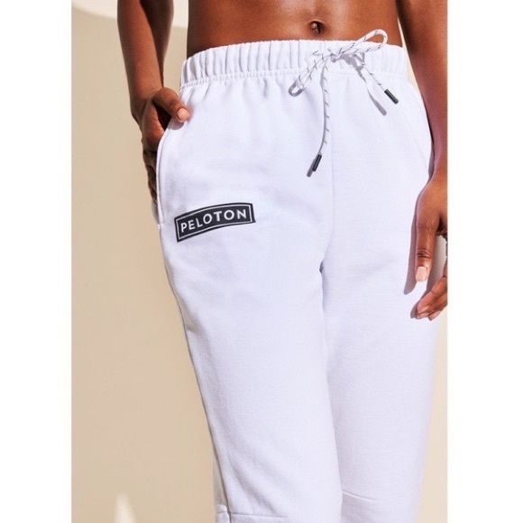 PELOTON | 2020 White Joggers Track Pants Worn Once Like New 100% Cotton - Picture 2 of 6